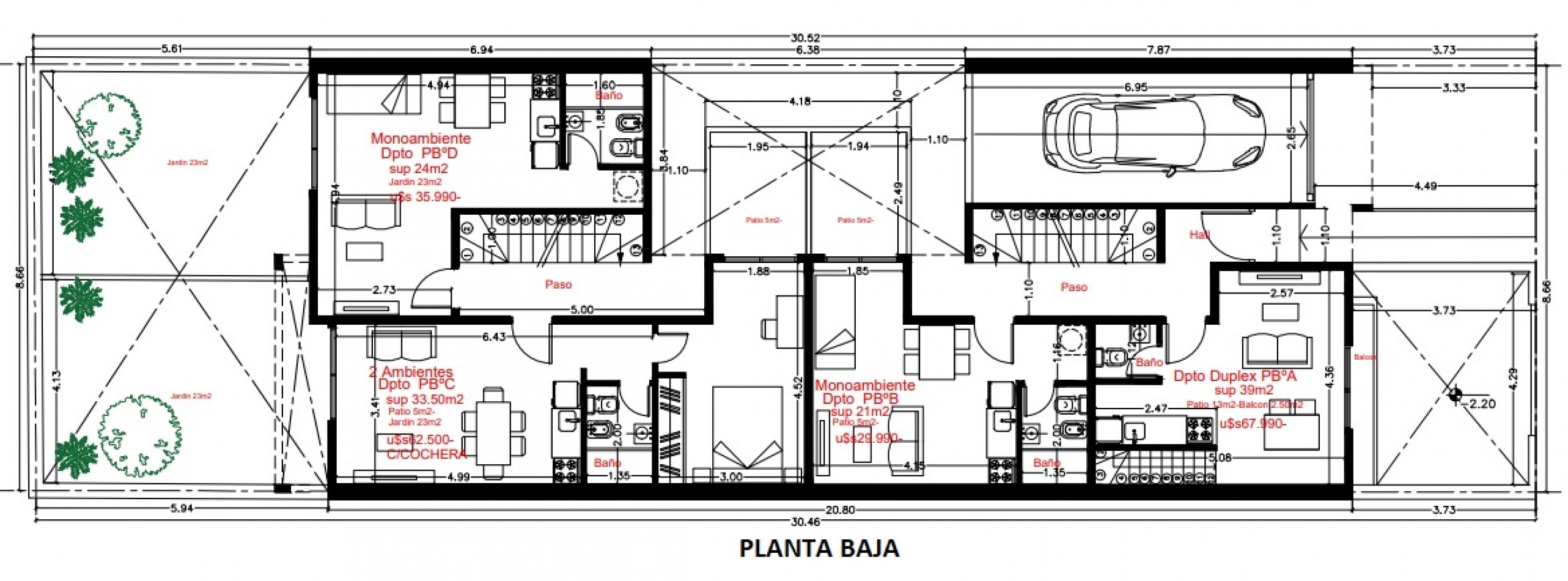 DEPARTAMENTO 2 AMBIENTES, PISO 2, DTO A, AL FRENTE CON BALCON, 28M2. BANFIELD.