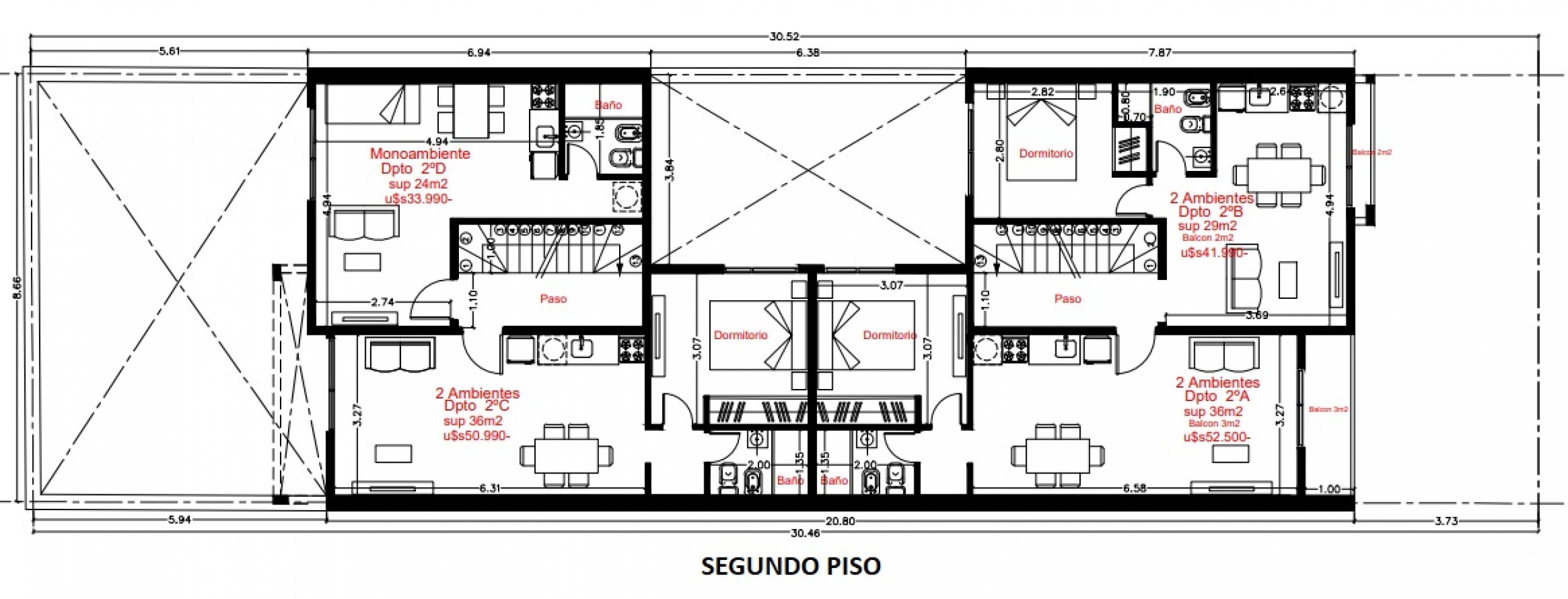 DEPARTAMENTO 2 AMBIENTES, PISO 2, DTO A, AL FRENTE CON BALCON, 28M2. BANFIELD.