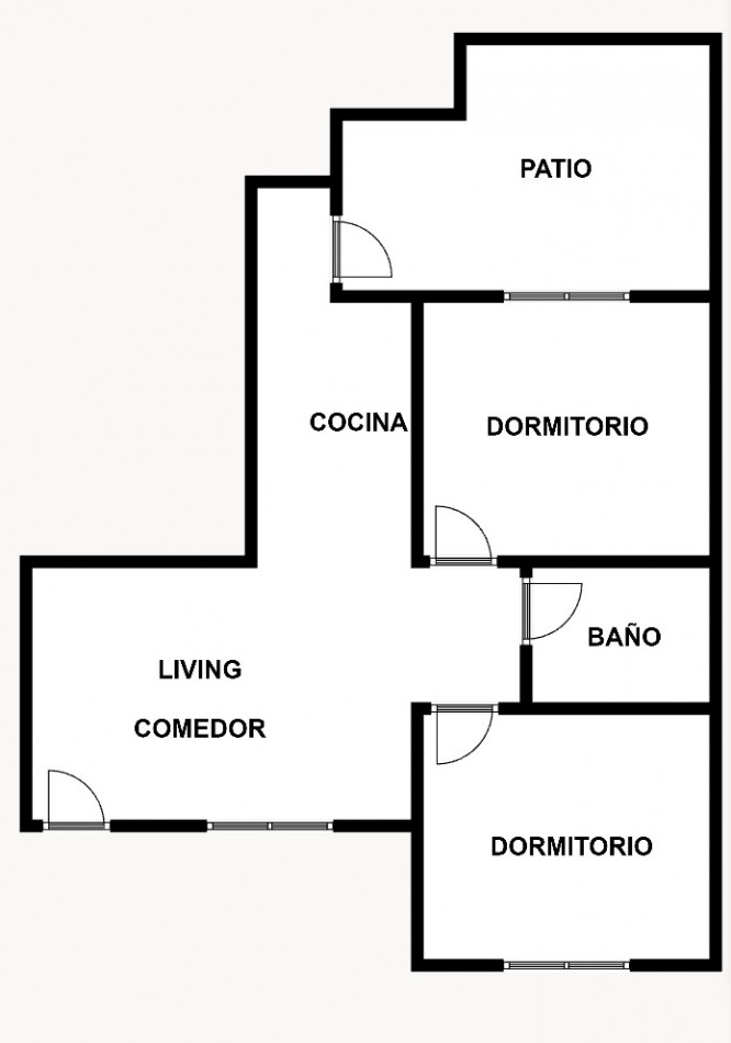 DEPARTAMENTO DE 3 AMBIENTES EN PLANTA BAJA AL FRENTE CON PATIO.73M2. LLAVALLOL.