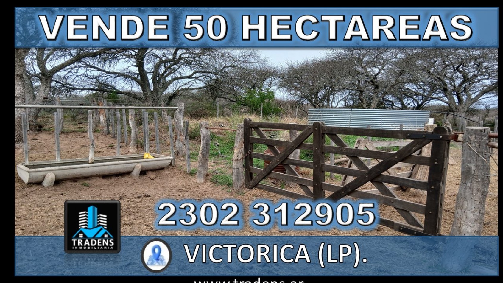 CHACRA de 50 HECTAREAS EN VICTORICA (LP)